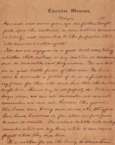 An image of the Gettysburg Address, Library of Congress